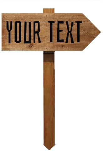 Personalised Outdoor Sign with Stake Customised with Text, Wooden Arrow Pointing Right or Left, Pub, Birthday Party, Shop, Garden Sign
