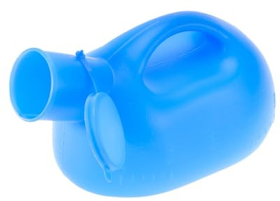 Urinale Portatile per Uomo 2000ml in Pe con Coperchio Blu | Beccuccio con Imbuto, 1 Pezzo, Forma Inclinata con Stabilità in Appoggio, per Campeggio e Attività Outdoor Colore Casuale
