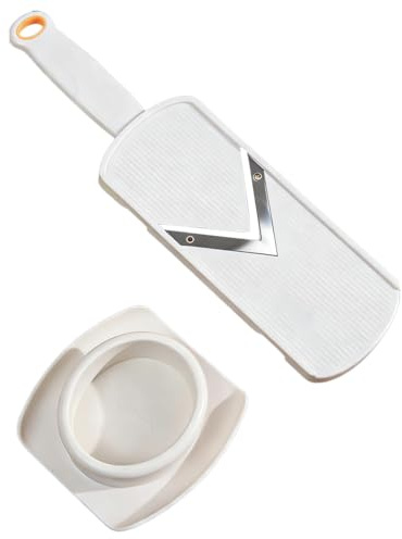 Mandolina Rodajas C/Mango, Cortadoras De Verduras, Multifuncional Cortadora De Alimentos, Cortadora De Patatas Y Pepinos, Ideal para verduras, verduras y frutas, Accesorios De Cocina (blanco)