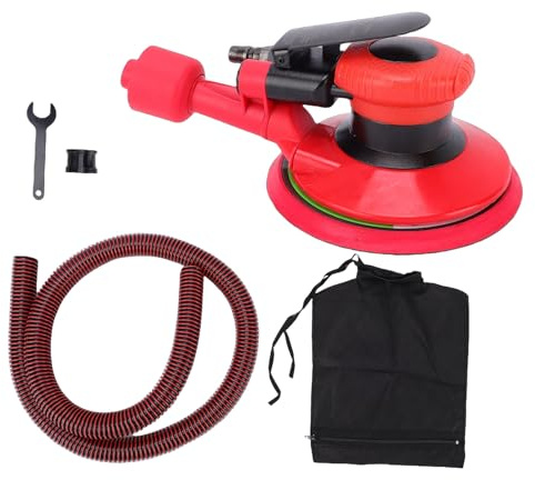 Spacnana Ponceuse à Air de 6 Pouces, Ponceuse Pneumatique Orbitale Aléatoire à Grande Vitesse avec Extraction de Poussière pour le Polissage de Voiture, Orbite de 5 Mm 14 000 Tr/min