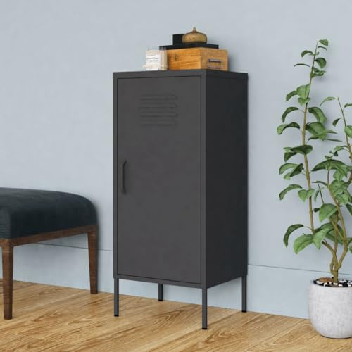 ZQQLVOO Stahl Lagerschrank Anthrazit 42,5x35x101,5 cm mit 2 Einlegeböden für Aufbewahrung und Organisation