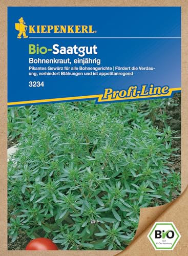 Kiepenkerl Profi-Line BIO Bohnenkrautsamen 3234 - Pikantes Gewürz - fördert Verdauung, verhindert Blähungen, appetitanregend - Saatgut, Kräutersamen