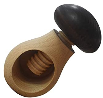 Fackelmann 521149 Casse-noix en bois vissable, casse-noix, casse amande, ustensile de cuisine, Bous, Brun, 10 x 6 cm