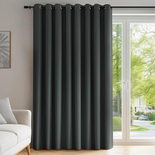 Deconovo Thermal Insulated Wide Width Blackout Curtain for Bedroom Partition - 100 x 84 Inch Dark Grey 1 Panel