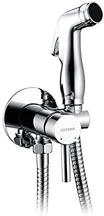 GRIFEMA COMPLENTO-G154 - Kit miscelatore per bidet da bagno, montaggio a parete, per bidet musulmano Shattaf, tubo flessibile da 1/2, cromato