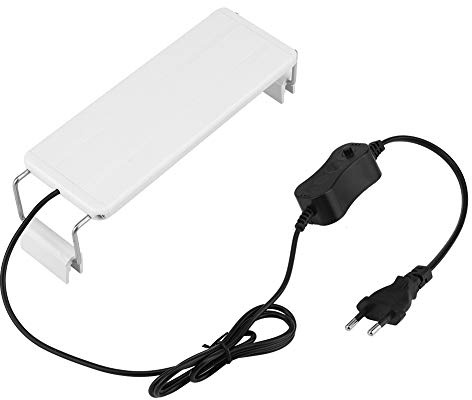 Luz LED para acuario, mini luz blanca LED con clip, para el hogar, acuario, iluminación LED de agua salada, luz para acuario, uso para corales, arrecifes de coral, pecera ornamental.