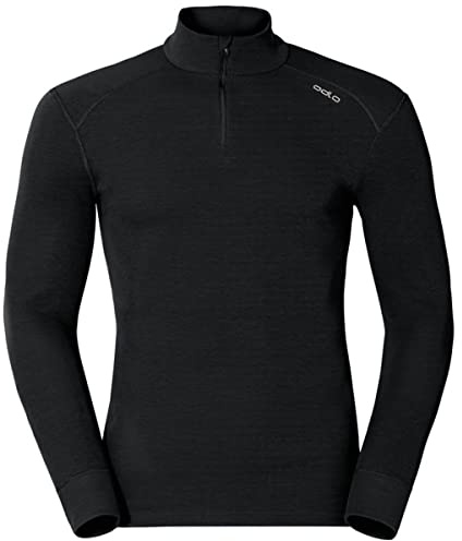 Odlo Intimo termico da uomo Active Warm I Maglia termica a maniche lunghe I Intimo termico da sci I Maglia termica a maniche lunghe con collo e mezza zip I Uomo