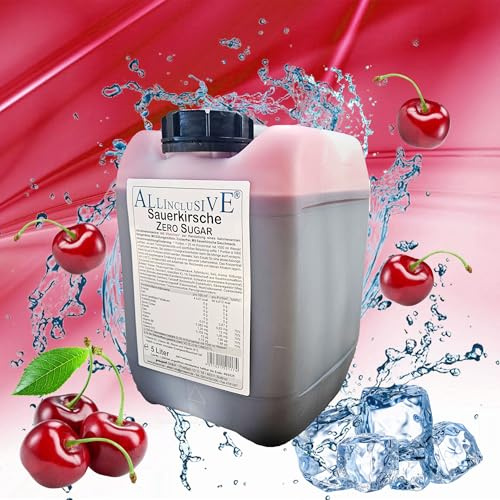Prosport Allinclusive® Sauerkirsche 5000ml – ZERO SUGAR Sirup mit Vitaminen – Premium Getränkekonzentrat 1:50 – Ohne Zucker, Aspartam & Azofarbstoffe – Perfekt für Wassersprudler