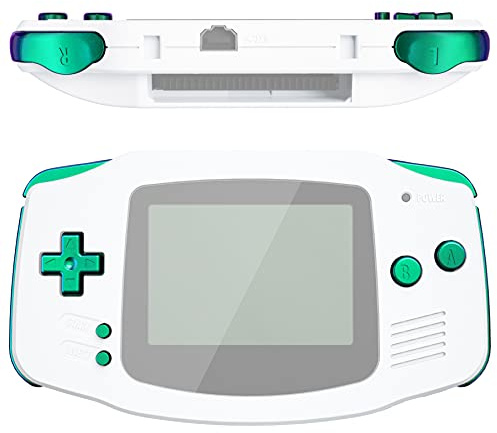 eXtremeRate Chameleon Green Purple Replacement Full Set Buttons for Gameboy Advance GBA - Handheld Game Console NOT Included