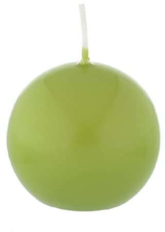 Kugelkerzen Limone Grün, Ø 40 mm, 12 Stück, dt. Kerzen in RAL Kerzenqualität, Kein rußen und Tropfen