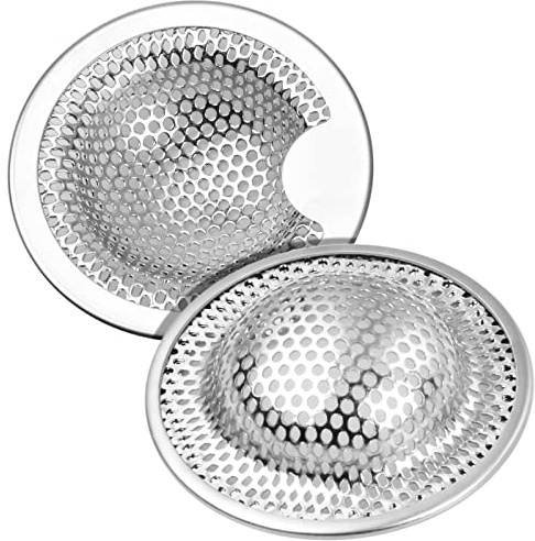 Lot de 2 filtres d'évier de cuisine en acier inoxydable (5,2 cm)