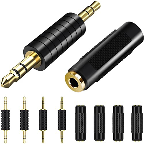 Xiatiaosann Stereo Audio Adapter 3,5mm Klinke auf Klinke, Stecker zu Stecker, 5 Stück, für Lautsprecher, Stereokabel, Kopfhörer