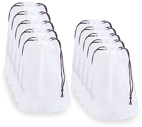 Schuhbeutel, 10er-Pack Pe-Schuhbeutel, Transparente Schuhbeutel, Mit Kordelzug, Wasserdicht Und Staubdicht, Multifunktionale Aufbewahrungsbeutel, Geeignet FüR Die Reise Oder Die Aufbewahrung Zu Hause