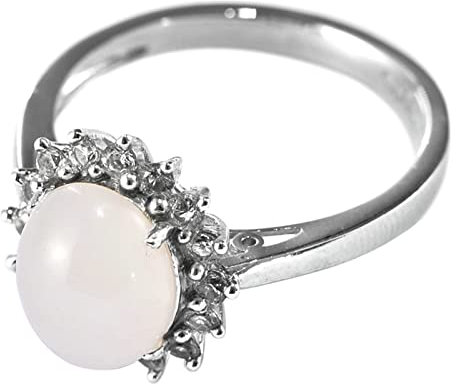 Aotiwe Ringe Frauen Zirkonia, Ringe Set Silber Vintage Damen Hetian Jade Glitzernder Diamantring 925 Silber Größe 56 (17.8)