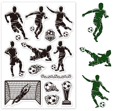 craspire Fußball-Sportplatz, Durchsichtige Gummistempel, Wiederverwendbar, Transparente Silikon-Siegel Für Kartengestaltung, Freunde, Grußworte, DIY, Scrapbooking, Journaling, Fotoalbum, Dekoration