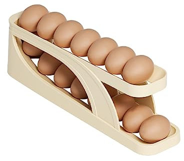 Eierregal kühlschrank, Eierbehälter für Kühlschrank, Automatischer Rollender Eierhalter, Kann 15-Eier zur Lagerung Aufnehmen, Verwendet für Küchenutensilien und Eieraufbewahrung, Eierbehälter