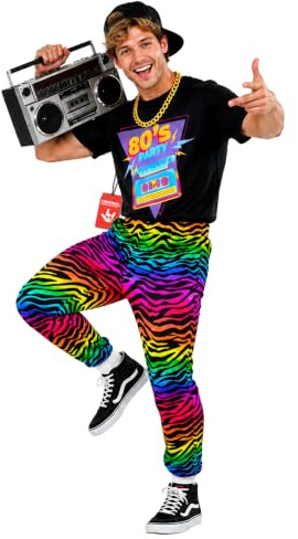 Morph 80er Jahre Outfit Herren, Retro Halloween Kostüm Herren, L