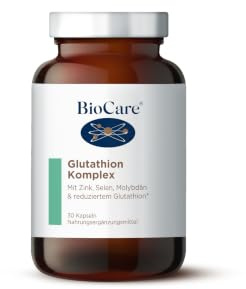BioCare Glutathion-Komplex, 30 Kapseln | Zinc & Selen für antioxidative Unterstützung, Mit Molybdän und reduziertem Glutathion, Geeignet für Vegetarier und Veganer