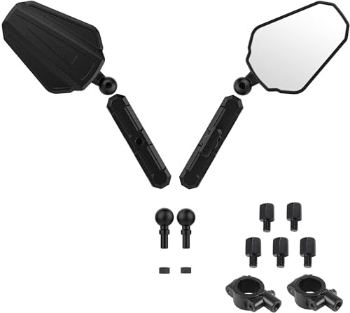 Motorcycle Mirrors,Esploratori Advendure Motorcycle Rear View Mirror Upgrade Adjustable With 7/8 Handlebar Mount and 8/10MM Screws Compatible with Street Dirt Bike Scooter Moped