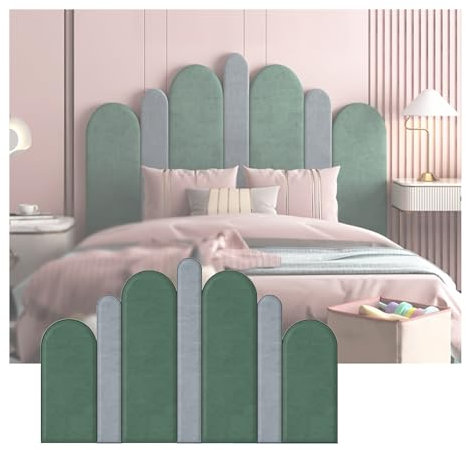 pujindu Antikollisionswandpolsterung, Gepolsterte Wandpaneele, 3D-Wandaufkleber, Selbstklebende Kopfteilpaneele Für Schlafzimmer, Kinderzimmer (Farbe : Grün, Größe : 180cm/71in)