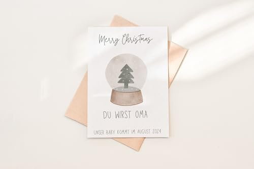 Schwangerschaft verkünden Karte Baby Überraschung (Weihnachten Watercolor)