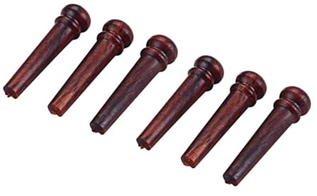 Toyvian Acoustic Guitar Bridge Pins String Pegs Set 6pcs Redwood with Ancient and Classic Style for Musical Stringed Instruments Suitable for Guitar Accessories