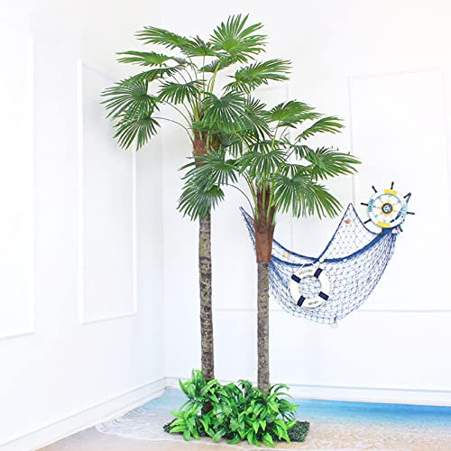 Künstliche Palme für den Garten, Palmen-Dekoration, künstliche Palmen für den Außenbereich, Tropische Palme, künstlicher Pflanzenbaum mit stehendem Stamm, 2 m + 1,8 m Dekoration Made in China