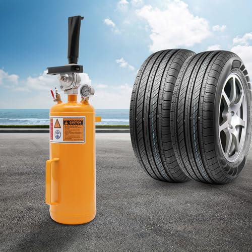 Reifen Booster 2.2 Gallon/8L LKW Auto PKW Reifenbefüller Schockfüller Airbooster Luftkanone Befüllhilfe Druckluft pneumatik Reifenbooster für Motorräder und Elektrofahrzeuge (Gelb)