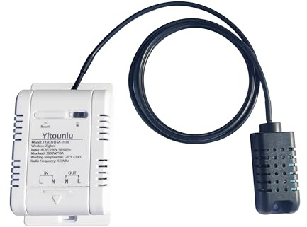 Zigbee 16A Tuya Smart WiFi Sensor | Control y control de temperatura y humedad, medición del consumo de energía | Contacto seco | Funciona con Alexa y Google (requiere Tuya Zigbee Hub