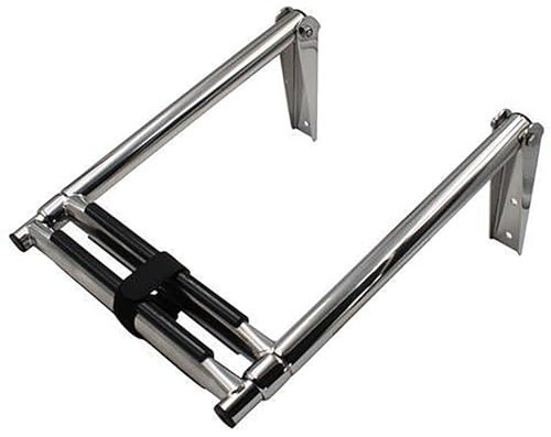 YJKKZQLB Ponton-Bootsleiter, 2/3/4 Stufen, ausziehbare Bootsleiter, klappbare Tauchleiter aus Edelstahl für Boote und Yachten, max. Tragkraft 550 lbs (59 x 29 x 5 cm)