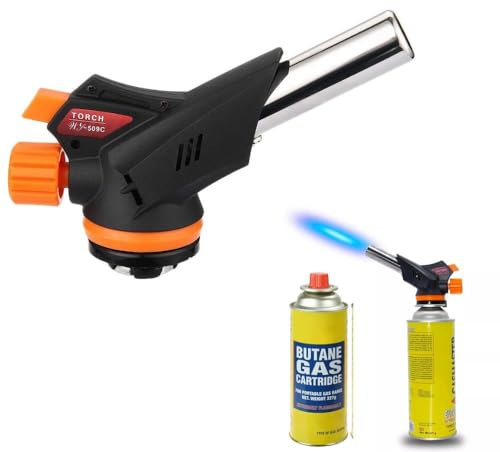 Blow Torch Welding Gas Torch Flame Gun Burner Nozzle+1 Butane Gas Canister Flamethrower Butane Burner Outdoor Camping BBQ Brazing Torch Kitchen Cooking Cooking (2)