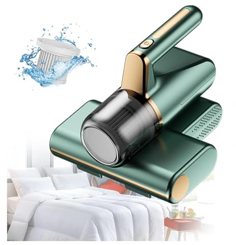 BesBet Aspirador De áCaros del Polvo, Elimina El 99,9% De AléRgenos Y áCaros del Polvo Aspiradora Sofa VibracióN De Alta Frecuencia, IluminacióN Ultravioleta Aspirador Antiacaros,Green