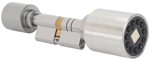 Fockety Türknaufschloss mit Tastatur, APP Passwort, Schlüsselloses Türschloss mit Zwei Zylindern und Schlüssel, Intelligentes Elektronisches Schloss, Türknauf mit Tastatur für Zuhause,