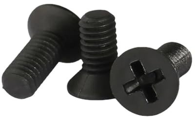 10/20/50 Stück M2 M2,5 M3 M4 M5 M6 M8 Schwarz Weiß Nylon Flachkopf Maschinenschraube Kreuz Metrisches Kunststoffgewinde Senkkopfschraube(Black,15MM_M6 20PCS)