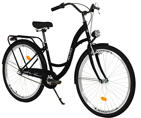 MILORD Damenfahrrad Citybike Komfort Retro Bike Hollandrad Vintage Fahrrad, 26, 28 Zoll, 3-Gang