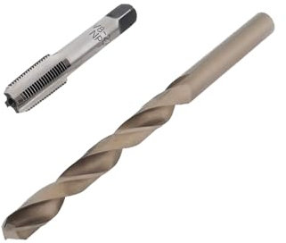 YINETTECH Juego de Brocas para Machos de Roscar de 1/8-27 NPT 8,3 Mm Acero de Alta Velocidad HSS para Metal Plástico Madera Perforación de Orificios de 1/8 NPT