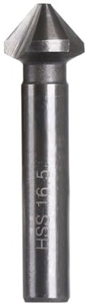 Punta for lavorazione metalli duri, utensili for trapano svasatore a tre bordi con impugnatura rotonda, fresa for smusso manuale 1 pz.(16.5mm)