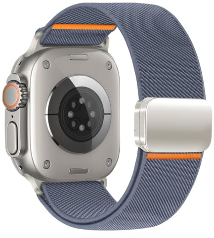 SOLOLUP Stretchy Magnetic Straps for Apple Watch Ultra 3/2 Strap Men Women | 49mm 46mm 45mm 44mm 42mm iWatch Elastic Nylon Loop,Fabric Sport Replacement Band for Apple Watch 11 10 9 8 7 6 5 4 3 SE 3/2
