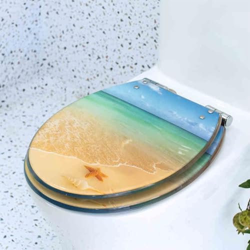 Cammeciso Toilettensitz aus transparentem Harz,Toilettensitz Aus Kunstharz,Toilettendeckel,WC Sitz Toilettendeckel Glitzer,Transparenter Harz-WC-Sitz,Polyresin Toilettensitz Transparenter.