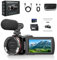 ZIMOCE Caméra Vidéo Caméscope 4K 60FPS 64MP Zoom Numérique 21X Camcorder Video Camera, écran 3 Pouces Rotatif à 270° Camera Vlog pour Youtube, Camescope avec Carte Mémoire 64 Go, Câble HDMI, 2 Piles