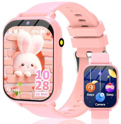 clleylise Kids Smart Watch for Girls Boys - Smart Watch for Kids Fitness Watch with 18 Fun Games, 8MP Camera, Step Counter & Sleep Monitoring, Alarm, Flashlight, Christmas