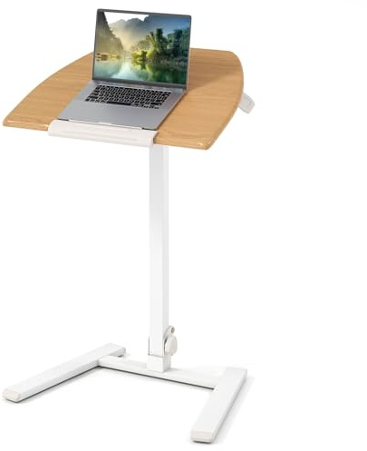 LIFEZEAL Beistelltisch auf Rollen, 74-109cm höhenverstellbarer Betttisch mit neigbarer Tischplatte, Klappbarer Laptoptisch Notebook Tisch für Sofa, Bett, Keine Installation erforderlich
