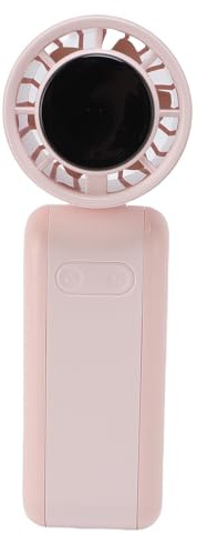 Ventilador Portátil de Flujo de Aire Personalizable con Soporte de Ocultación, Ventilador Tranquilo Portátil para Viajar, Playa, Acampar Al Aire, Pantalla Digital, ángulo Ajustable, Correa