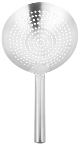 Toyvian Skimmer Spoon Stainless Steel Fine Mesh Filter Spoon for Frying Oil Straining Poached Eggs Vegetables Wonton and Meat Long-Handled Kitchen Gadget 17.13 Inch