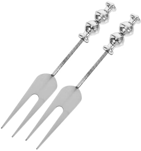 LIGIGWASH 2 pezzi Forchette da Frutta in Acciaio Inossidabile Forchettine da Dessert e Antipasto Resistenti e Riutilizzabili per Frutta Insalate e Aperitivi Design Elegante e Portatile