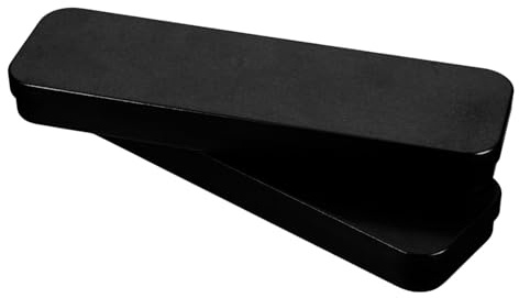 Alipis 2pcs Tinplate Pencil Case with Lid Design and Waterproof Feature, Rectangular Pen Box Container for Students Stationery Storage, Stylish Black Metal Holder Suitable for Office
