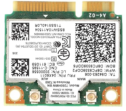 YUEHISY 7260hmw Bn Mini PCI-E Tarjeta WiFi Inalámbrica BT 4.0 para K4350 K4250 B5400 M5400 M4400s S410 S310 S540, Tarjeta de Red Inalámbrica Fácil de Instalar para Portátiles