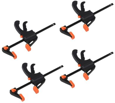 4 Pcs Quick Grip Clamps, 4 Inch Woodworking F Clamps, Quick Release Clips,Ratchet Bar Woodworking Clamp for Woodwork, Handmade Craft, DIY, Clamping (4Inch)