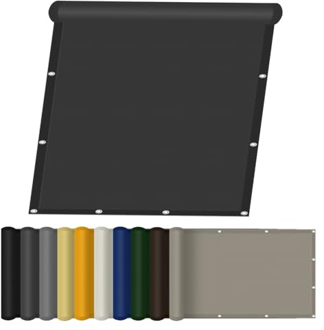 Telo Vela Ombreggiante 1.6 x 3.7 m Impermeabile, Protezione UV 98% Tenda a Vela Quadrata Vari Colori e Misure per Terrazza, Giardino, Balcone, Campeggio, Rettangolare, Nero