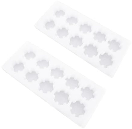 FOMIYES Set 2 Vassoi Portauova in Schiuma Antiurto, Contenitori per Conservazione Uova in Frigorifero, Vassoi Vuoti per Cucina, Organizzatori Sicuri per Uova di Gallina